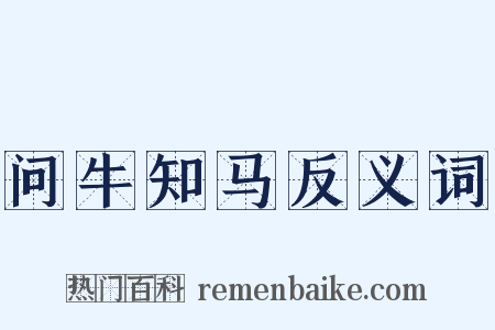 问牛知马反义词是什么意思的图片
